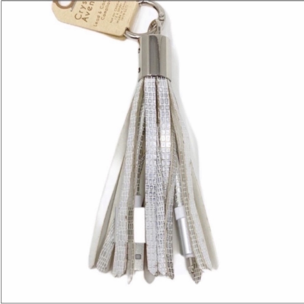 Snakeskin Tassel USB Phone Cable Key Chain NEW